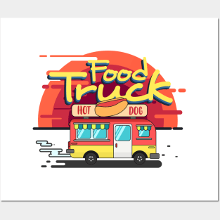 The food truck was enjoying the sunset Posters and Art